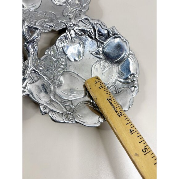 VTG Arthur Court Aluminum Divided Serving 12" x 12" Tray With Apples 1993 EUC - Picture 3 of 6